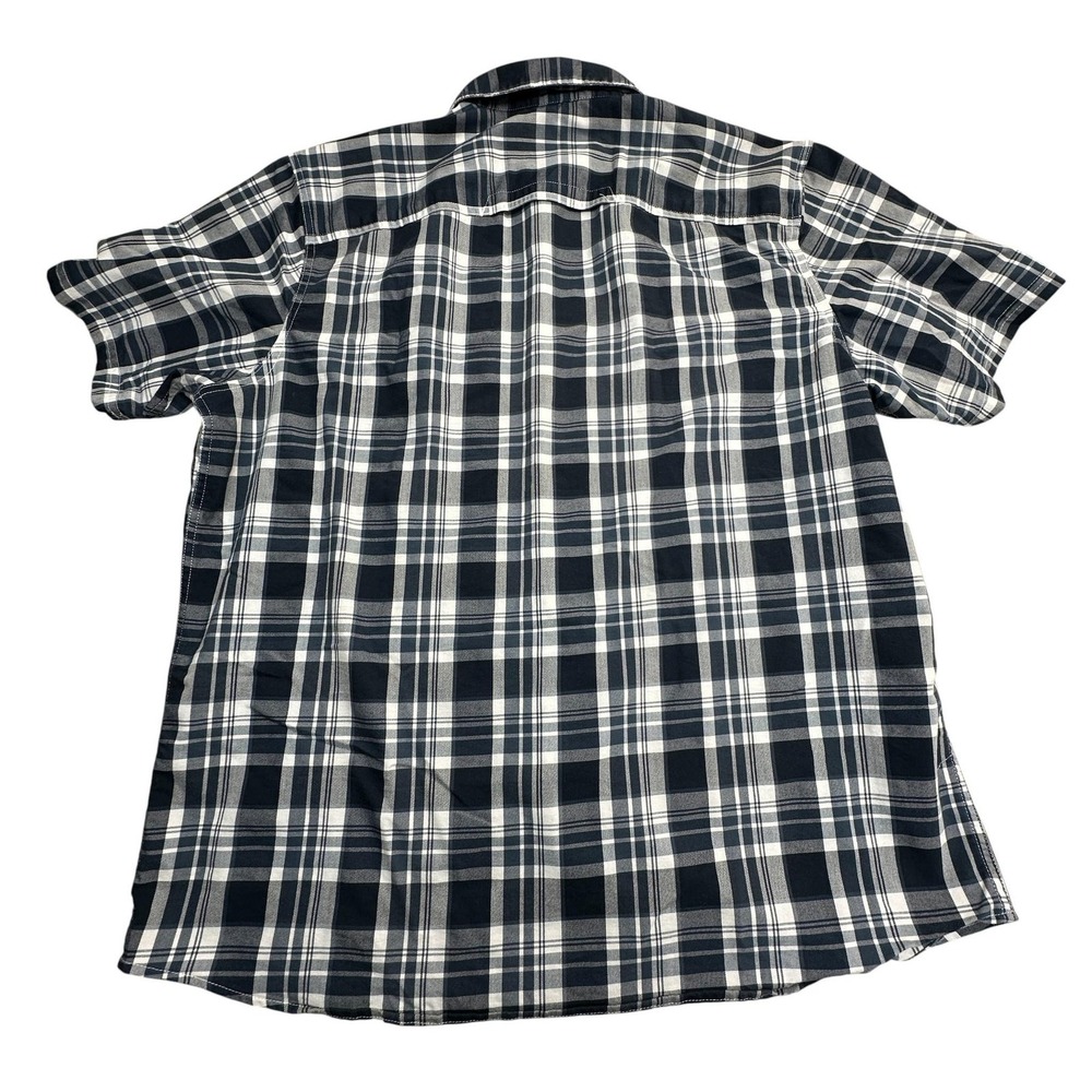 Wrangler Shirt Mens XL Blue Plaid Short Sleeve Button Up Vented Outdoor‎ Hiking - Picture 2 of 13